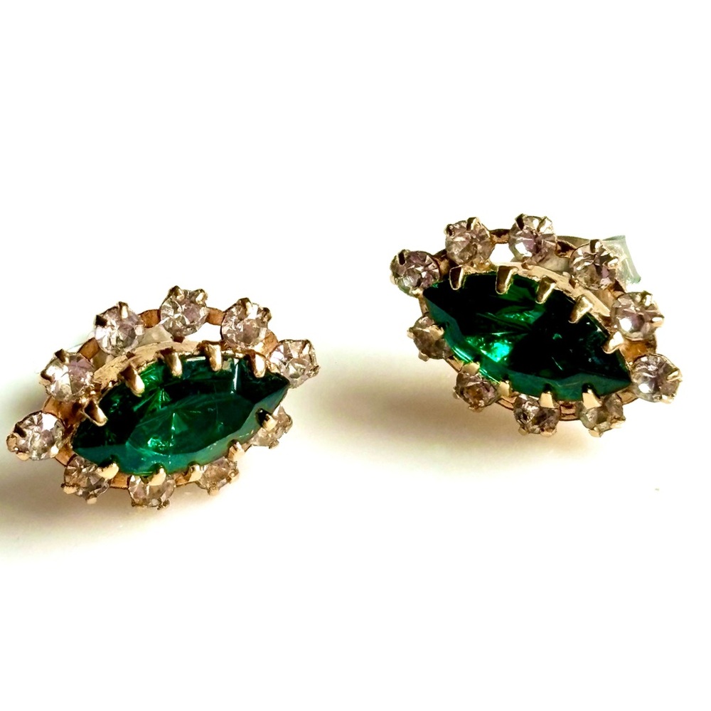 Emerald Crystal Stud Earrings